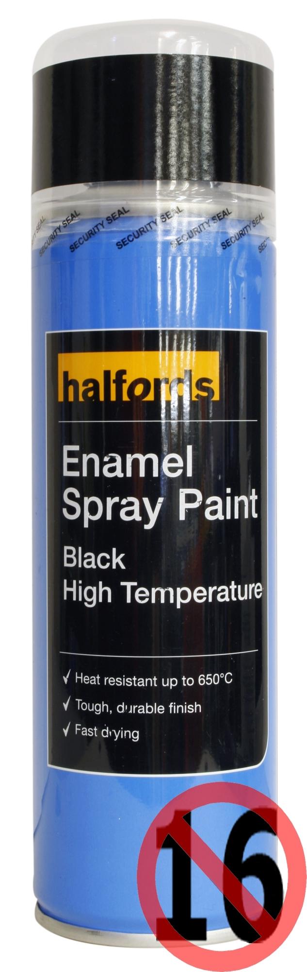 Halfords Enamel High Temperature Spray Paint Black 300ml Halfords IE