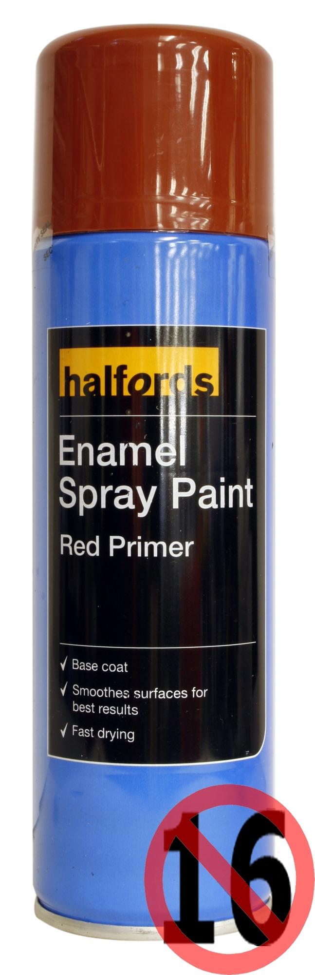 Halfords Enamel Spray Paint Red Primer 300ml Halfords IE