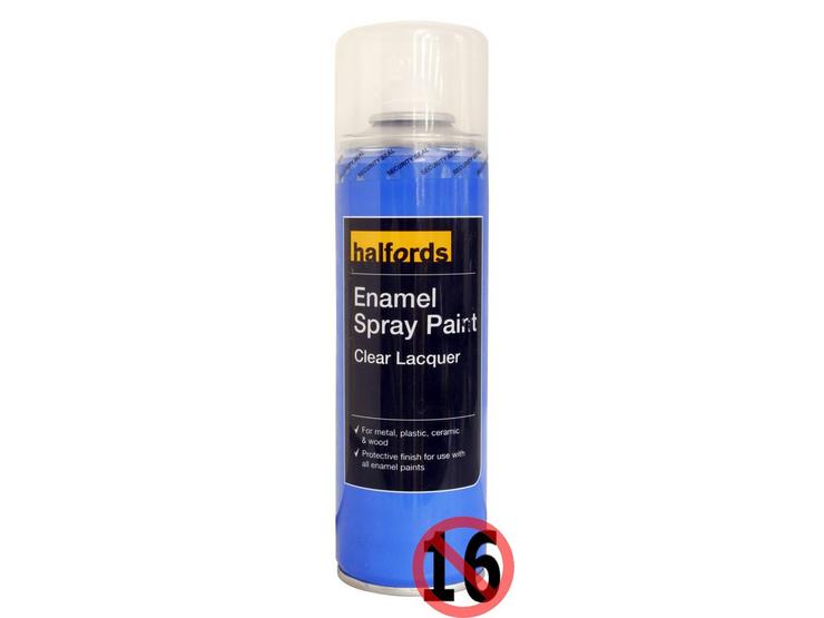 Halfords Enamel Clear Lacquer Spray 300ml