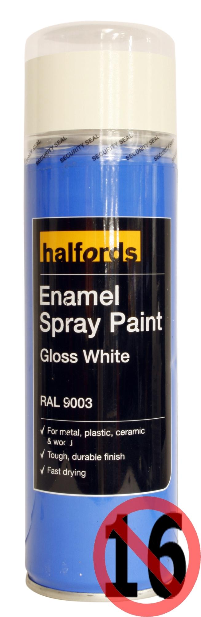 Halfords Enamel Spray Paint Gloss White 300ml Halfords IE