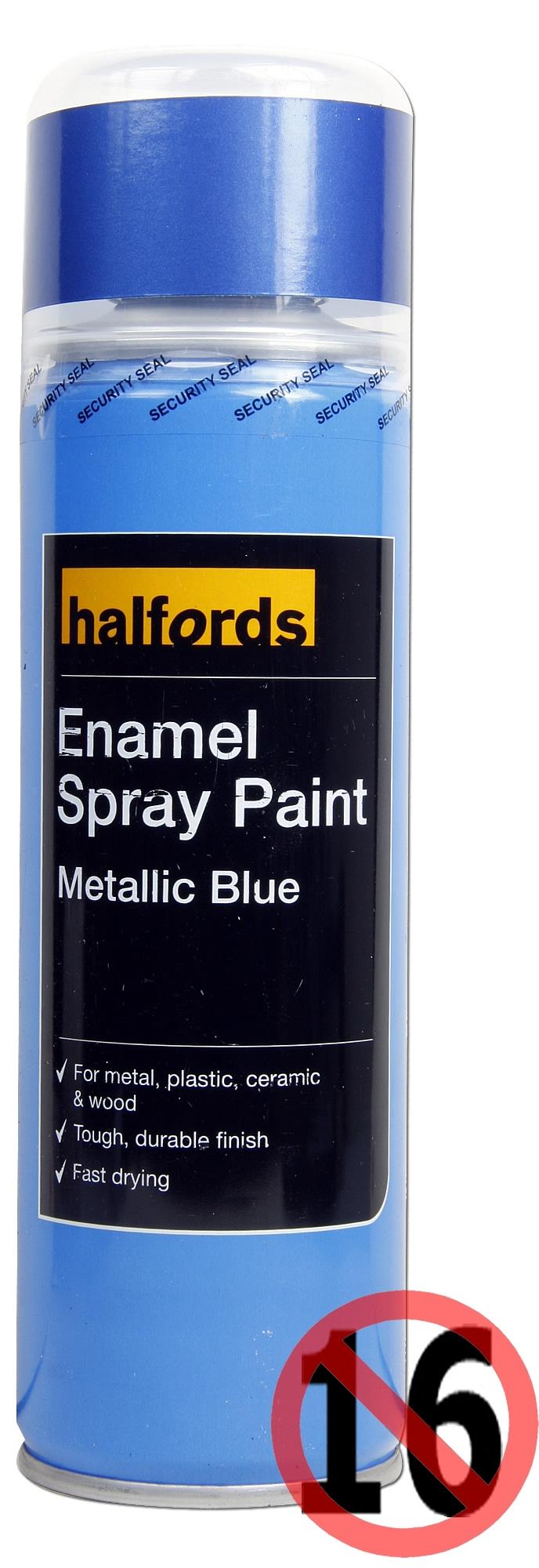Halfords Enamel Spray Paint Metallic Blue 300ml Halfords IE