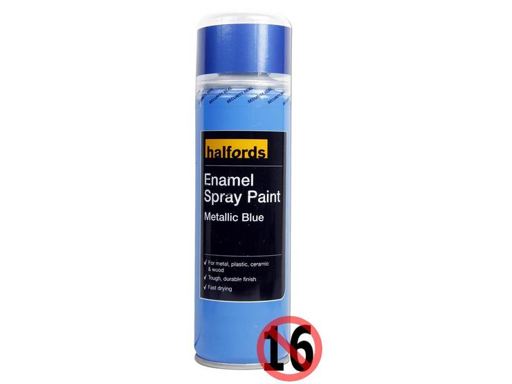 Halfords Enamel Spray Paint Metallic Blue 300ml