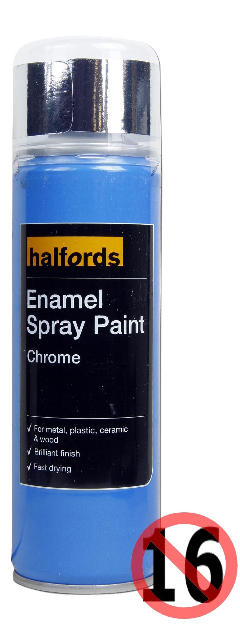 Halfords Enamel Spray Paint Chrome 300ml Halfords IE
