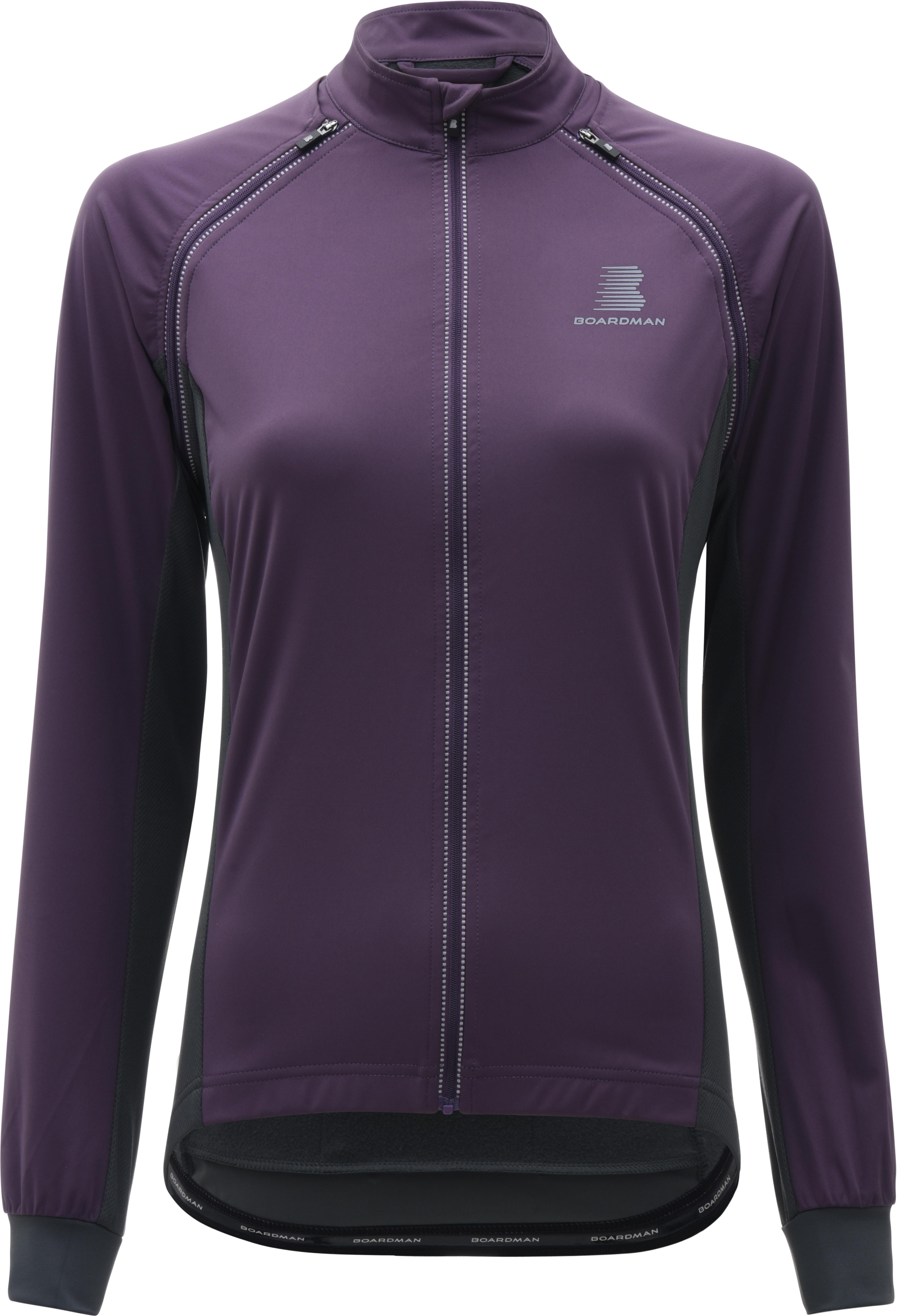 Boardman Womens Windproof Removable Sleeve Jacket Plum Halfords IE