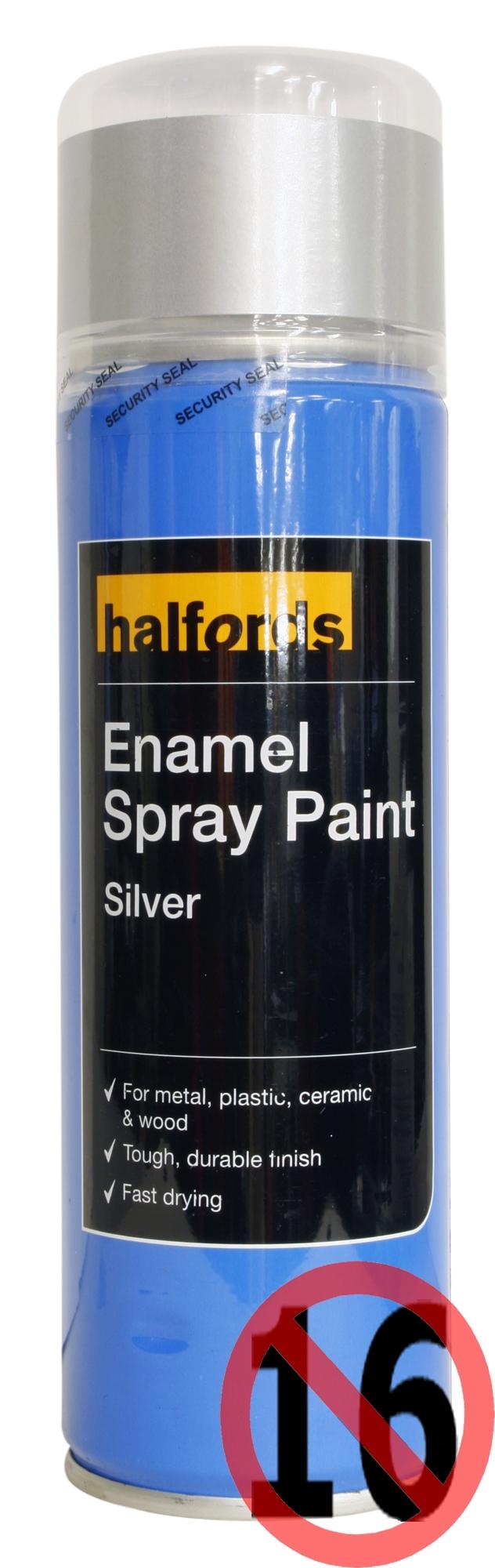 Halfords Enamel Spray Paint Silver 300ml Halfords IE