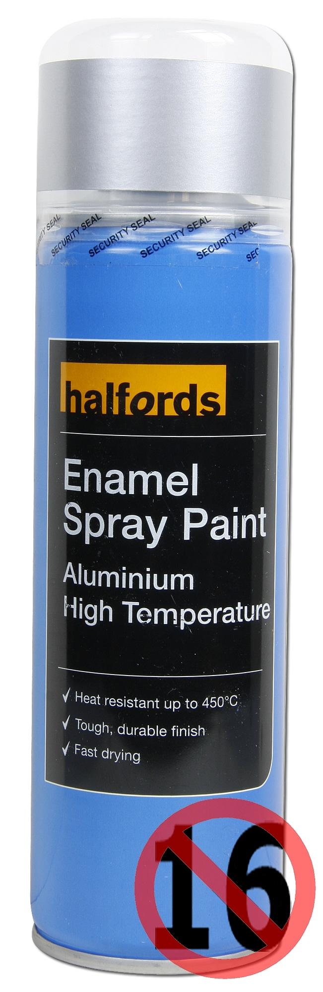 Halfords Enamel High Temperature Spray Paint Aluminium 300ml Halfords IE