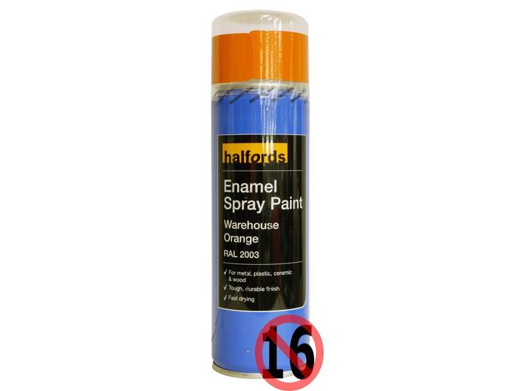 Halfords Enamel Spray Paint Warehouse Orange 300ml