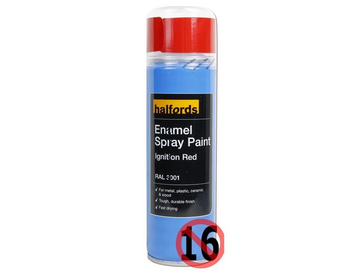 Halfords Enamel Spray Paint Ignition Red 300ml