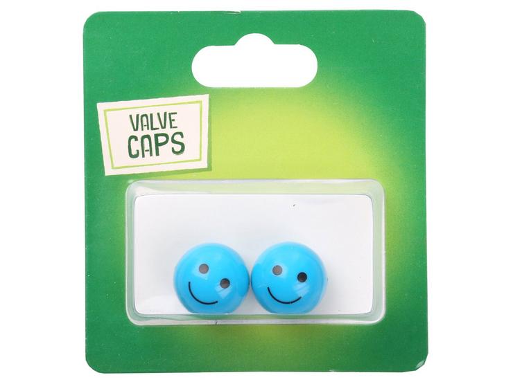 Smiley Valve Caps - Blue