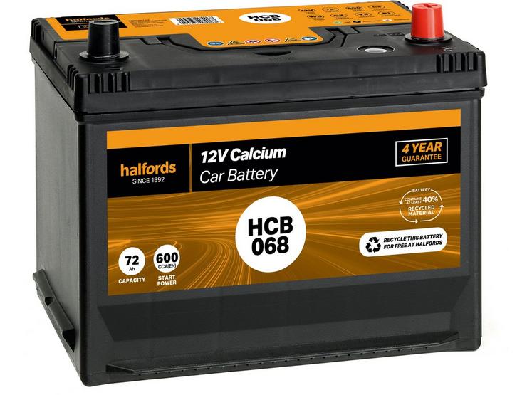 Halfords HB030/HCB068 Lead Acid 12V Car Battery 4 year Guarantee
