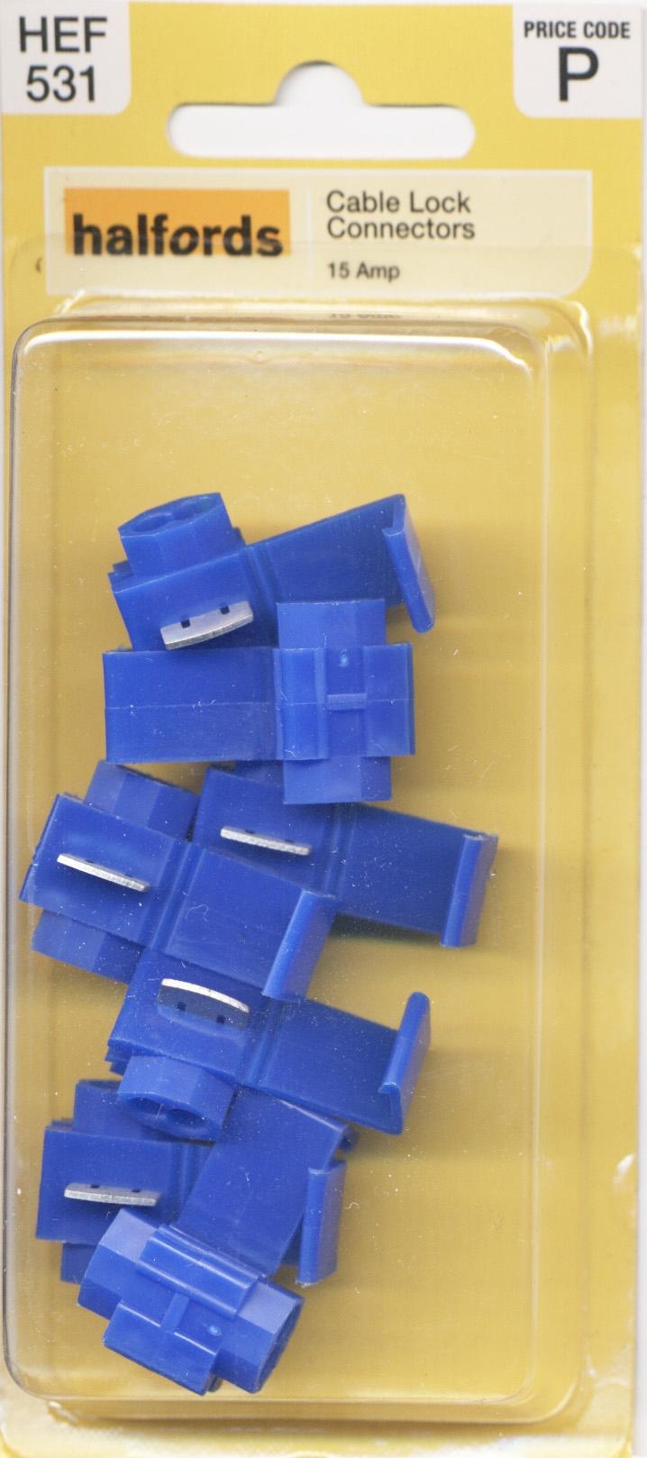 Halfords Cable Lock Connectors (HEF531) 15 Amp Halfords IE