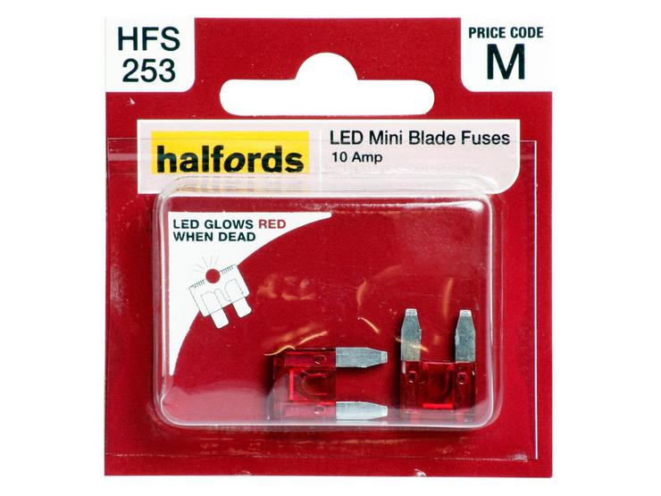Halfords LED Mini Blade Fuses 10 AMP (HFS253)