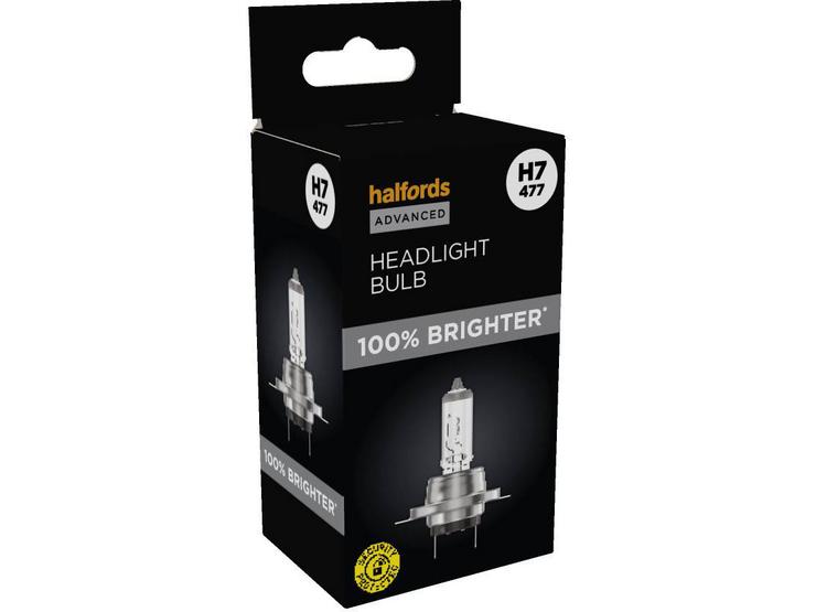 Halfords Advanced +100% Brighter H7 477 Headlight Bulb