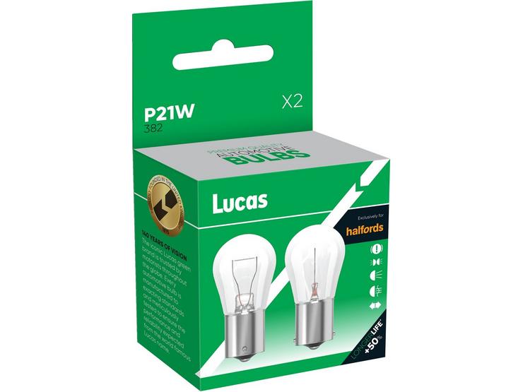 Lucas 382 P21W Car Bulb Twin Pack