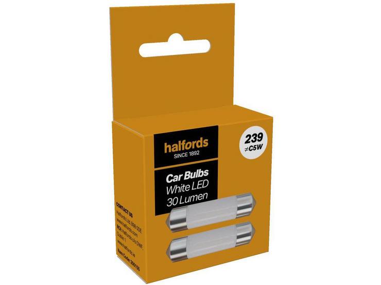 Halfords 239 White LED Car Bulb Twin Pack