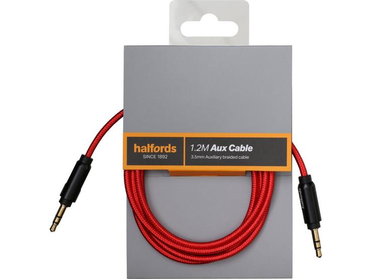 Halfords 1.2M Aux Cable Black/Red