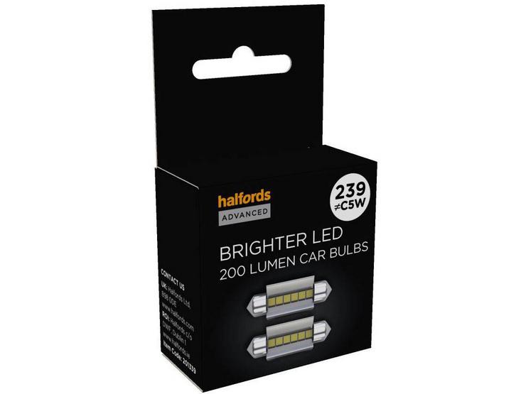 Halfords Advanced 239 Super Bright LED Car Bulb Twin Pack