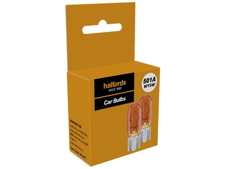 Halfords 501A WY5W Car Bulb Twin Pack