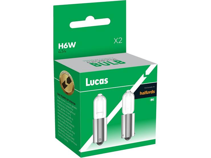 Lucas 434 H6W Car Bulb Twin Pack