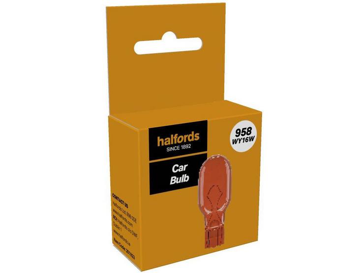 Halfords 958 WY16W Car Bulb Single Pack