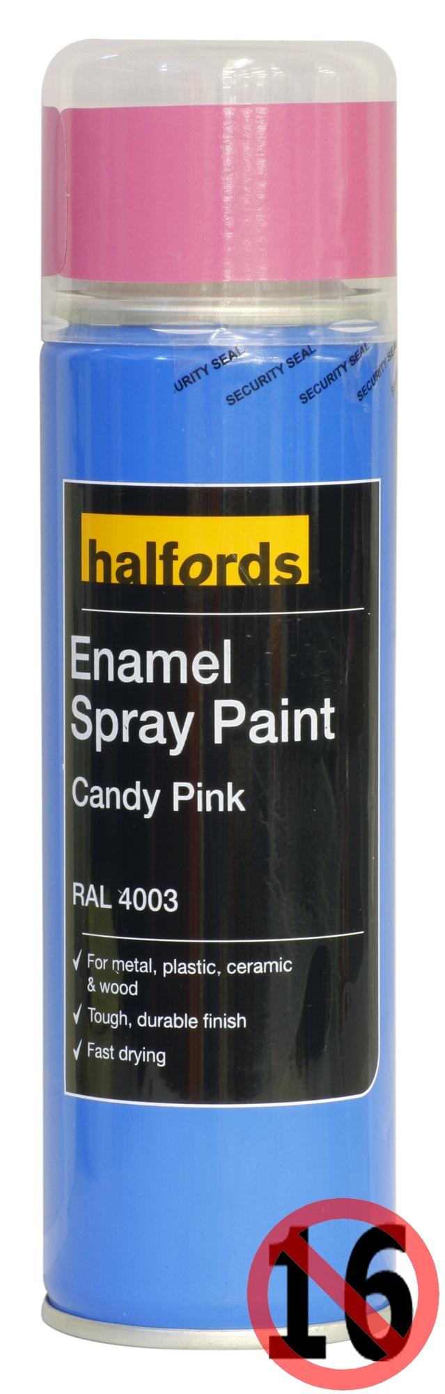 Halfords Enamel Spray Paint Candy Pink 300ml Halfords IE