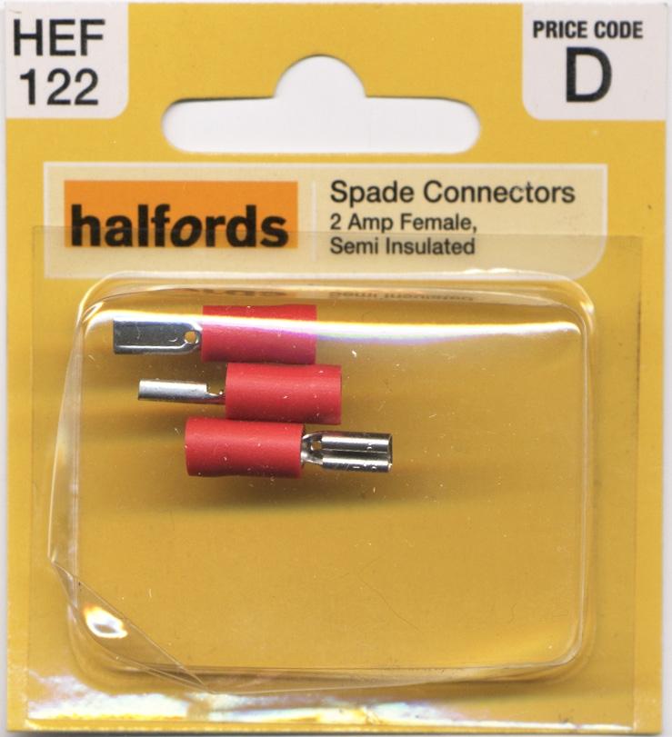 Halfords Spade Connectors (HEF122) 2 Amp/Female Halfords IE