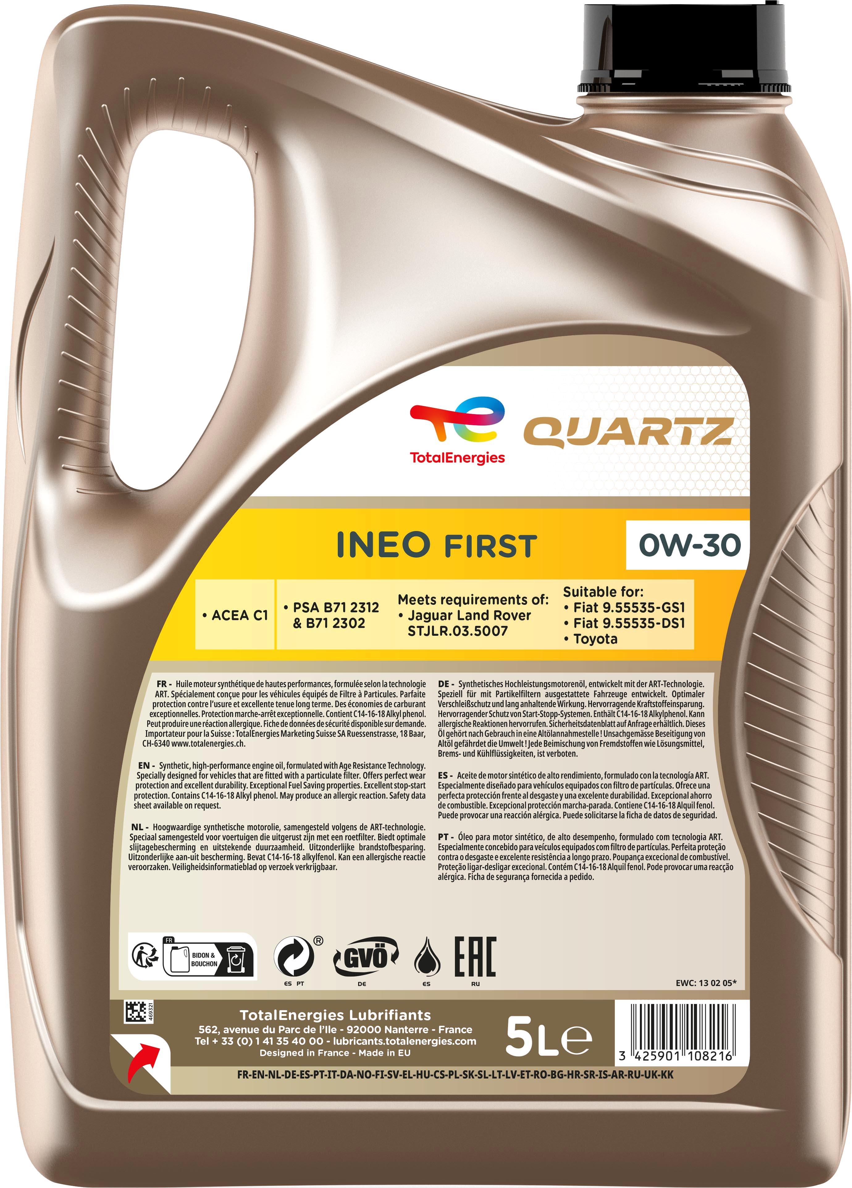 TotalEnergies Quartz INEO FIRST 0W/30 5L | Halfords IE