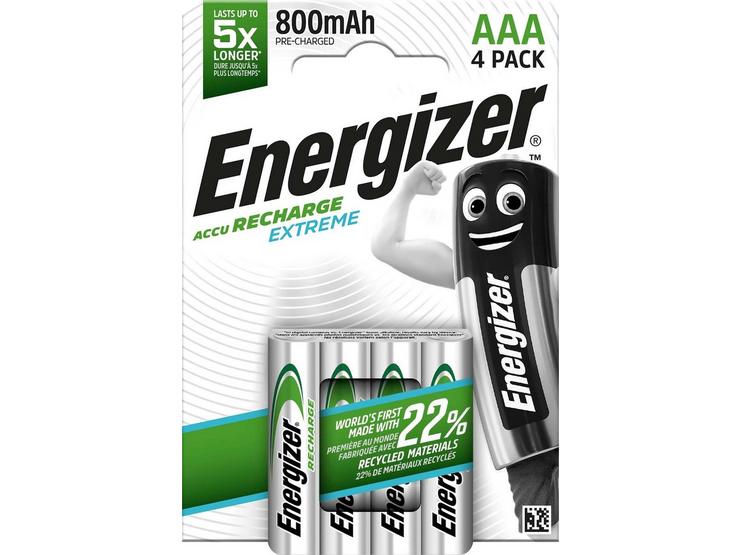 Energizer Rechargeable Extreme AAA 800 mAh 4 Pack