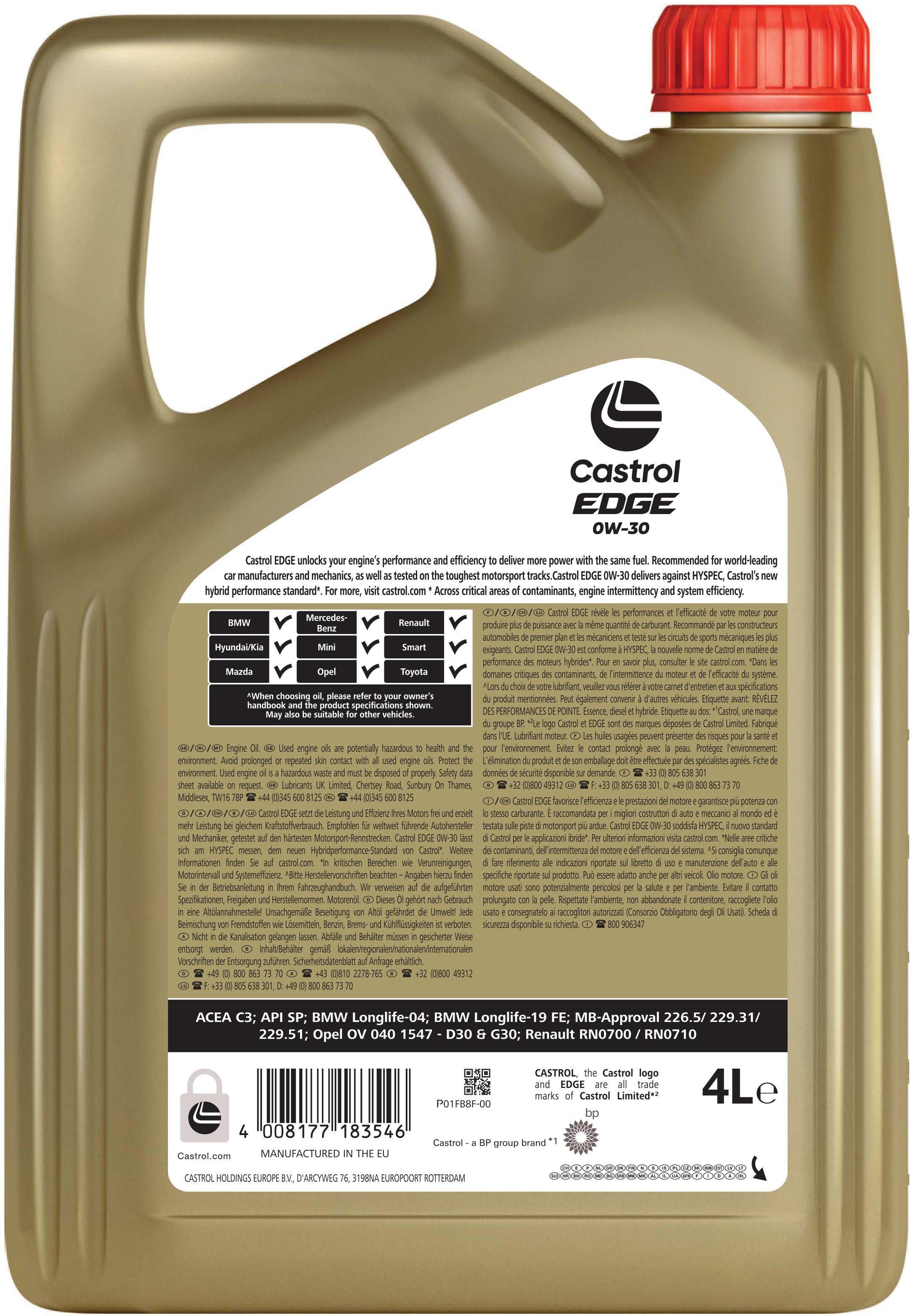 Castrol Edge Titanium 0W30 Oil 4 Litre, castrol 0w30 - Vimarsana News