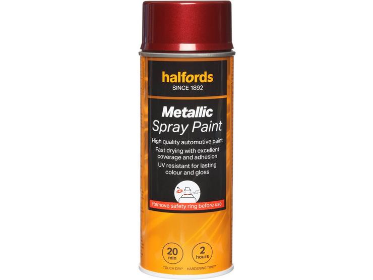 Halfords Red Metallic Car Spray Paint - 400ml