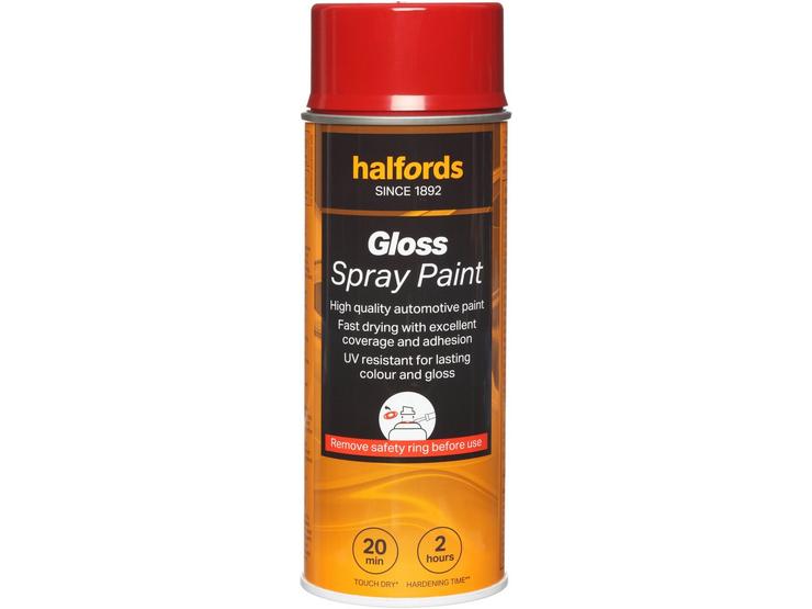 Halfords S4-130 Red Gloss Car Spray Paint - 400ml