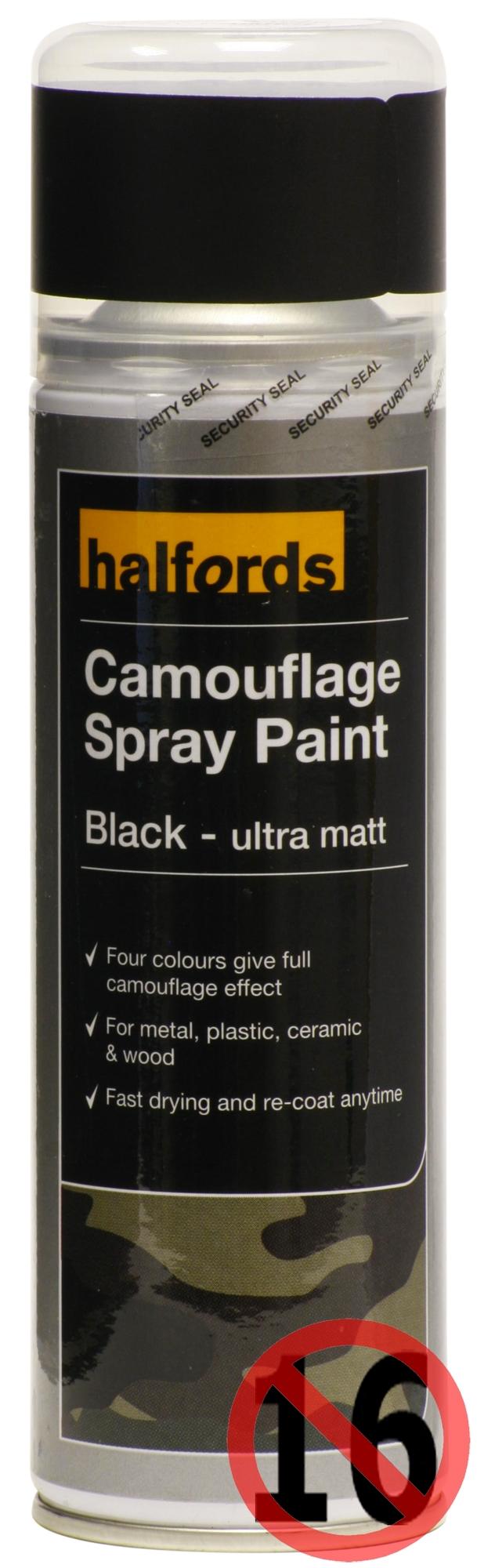 Halfords Camouflage Spray Paint Black 300ml Halfords IE