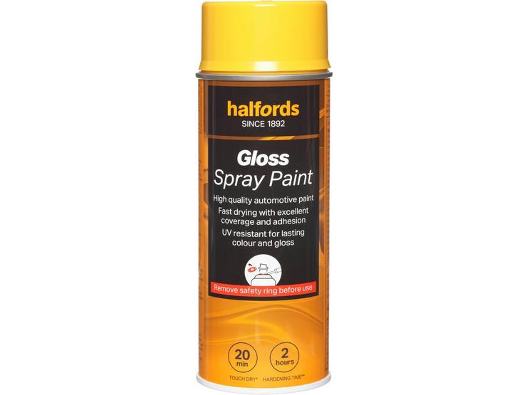 Halfords S5-100 Yellow Gloss Car Spray Paint - 400ml