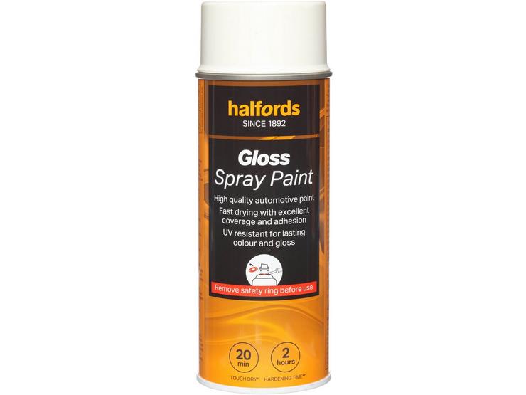 Halfords S0-200 White Gloss Car Spray Paint - 400ml