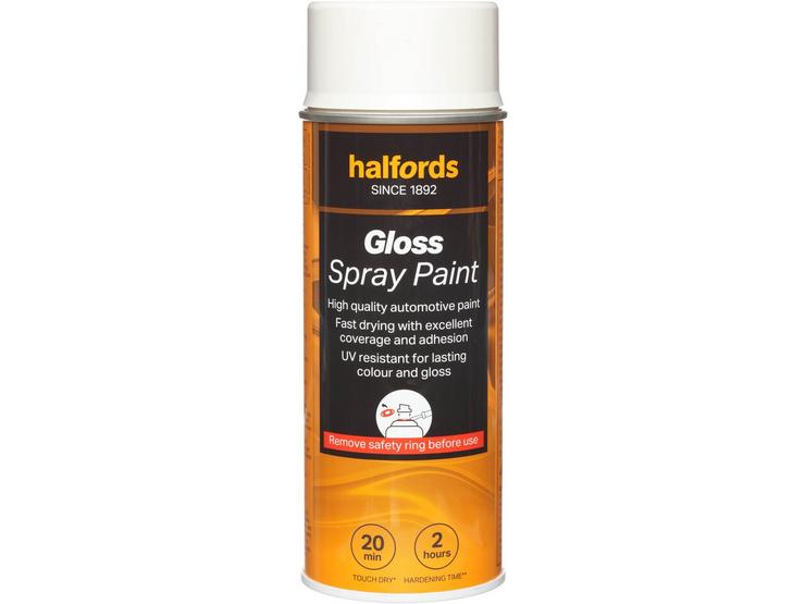 Halfords S0-080 White Gloss Car Spray Paint - 400ml