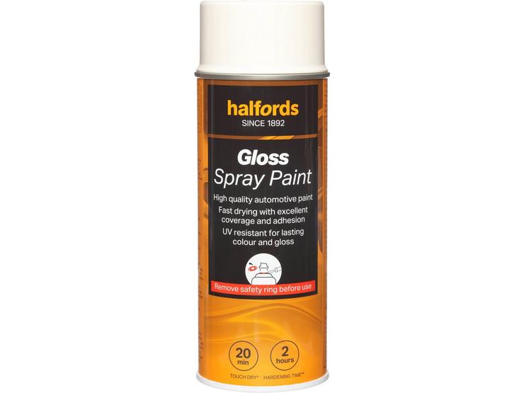 Halfords S0-300 White Gloss Car Spray Paint - 400ml