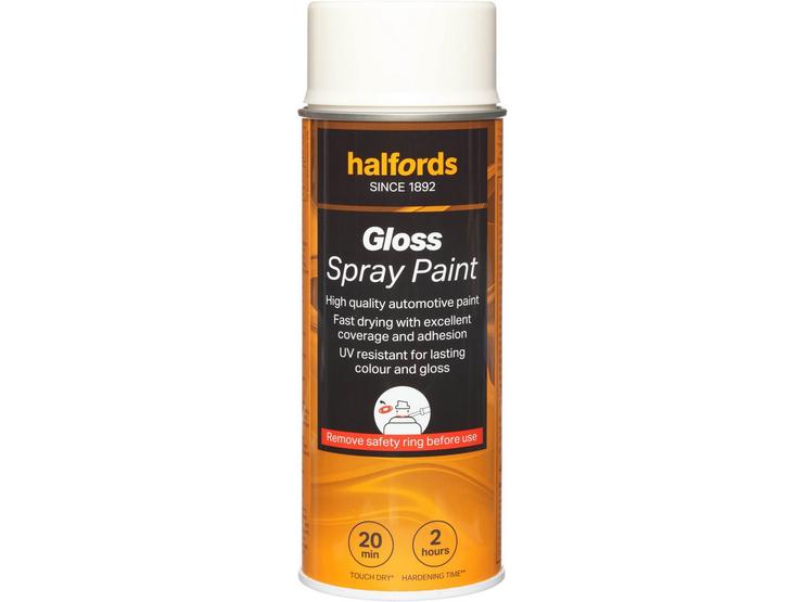 Halfords S0-190 White Gloss Car Spray Paint - 400ml
