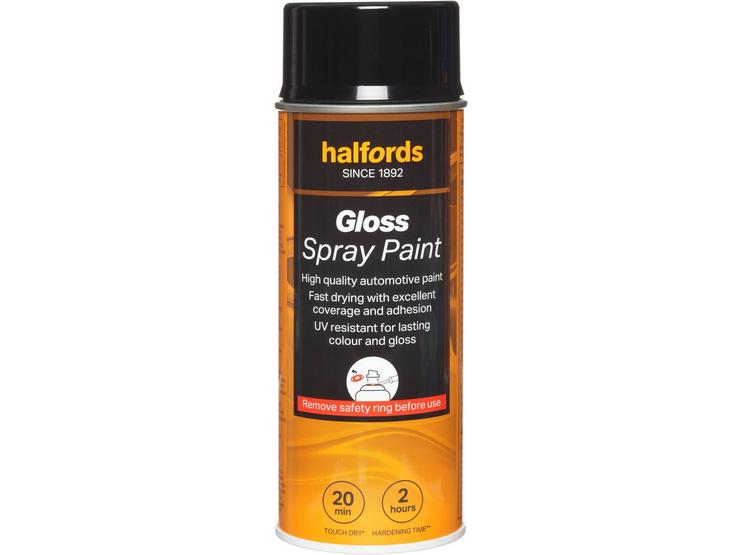 Halfords S2-040 Black Gloss Car Spray Paint - 400ml