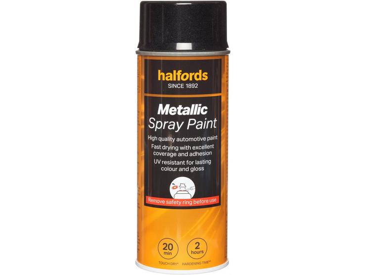Halfords M2-070 Black Metallic Car Spray Paint - 400ml