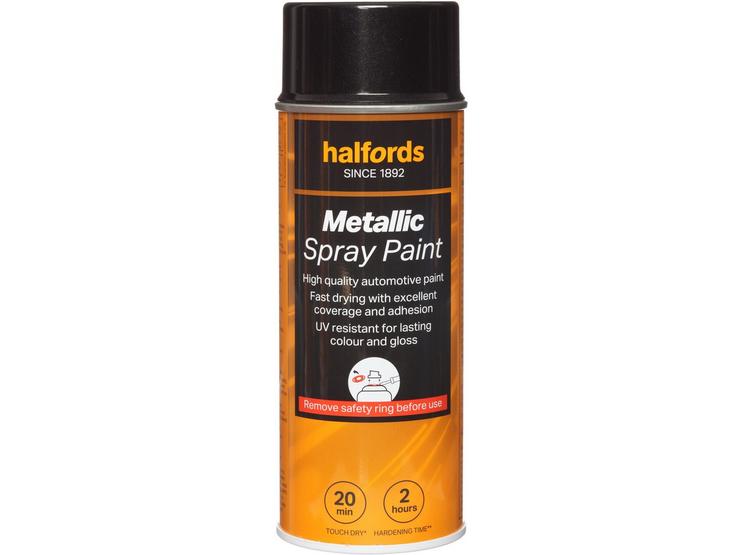 Halfords M2-090 Black Metallic Car Spray Paint - 400ml