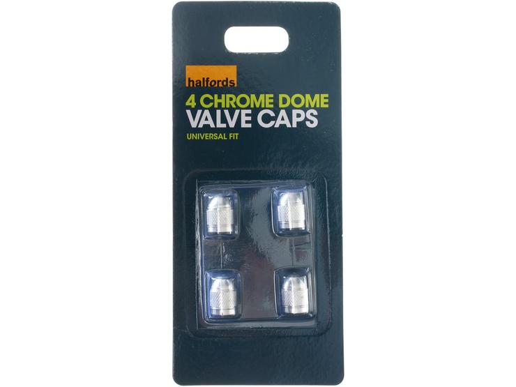 Halfords Dome Valve Caps Chrome