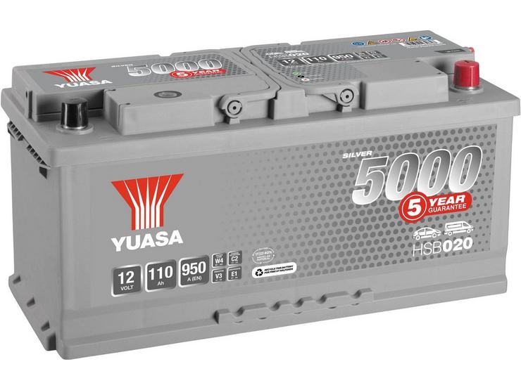 Yuasa HSB020 Silver 12V Car Battery 5 Year Guarantee