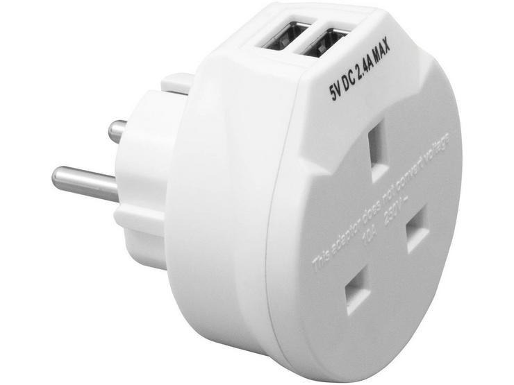 European Travel Adaptor with 2 Ports