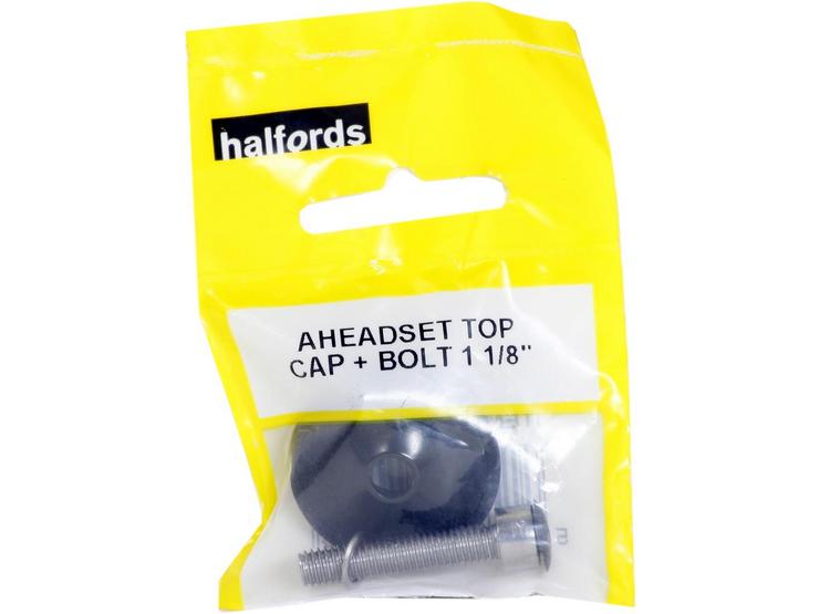 Halfords Aheadset Top Cap & Bolt, 1 1/8"