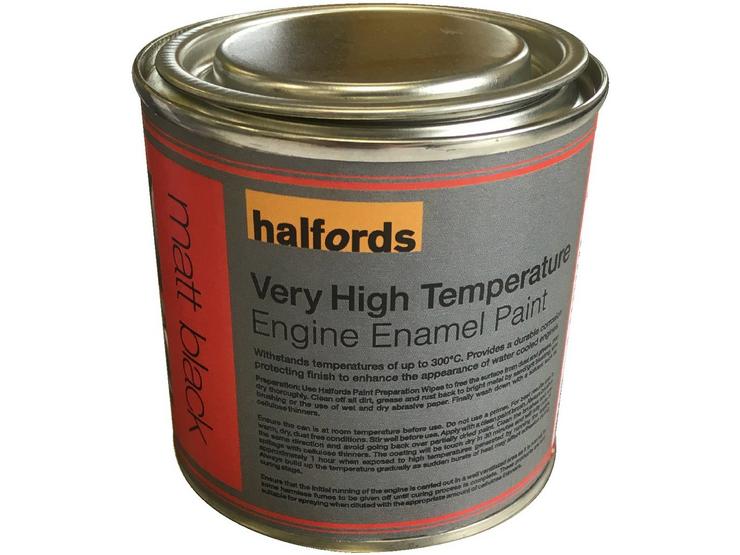 Halfords V High Temperature Engine Enamel Paint Matt Black 250ml
