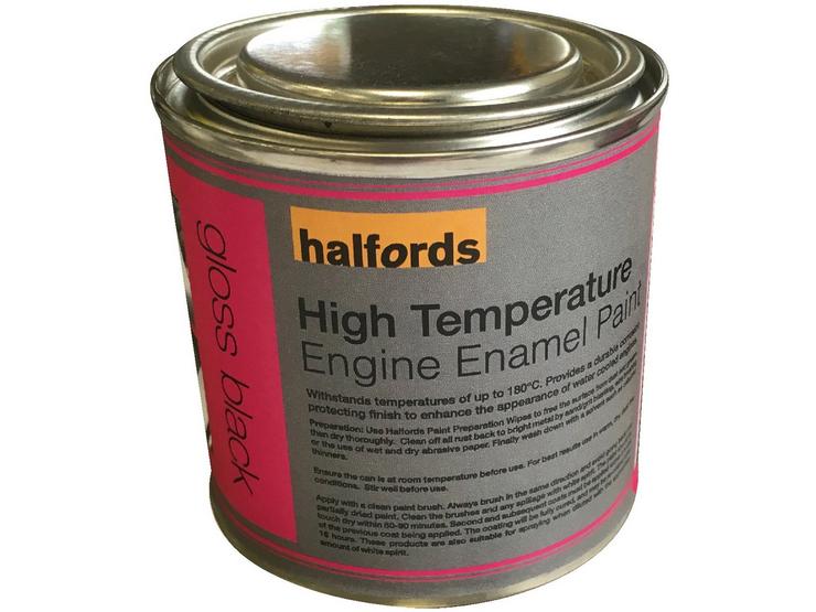 Halfords High Temperature Engine Enamel Paint - Gloss Black 250ml