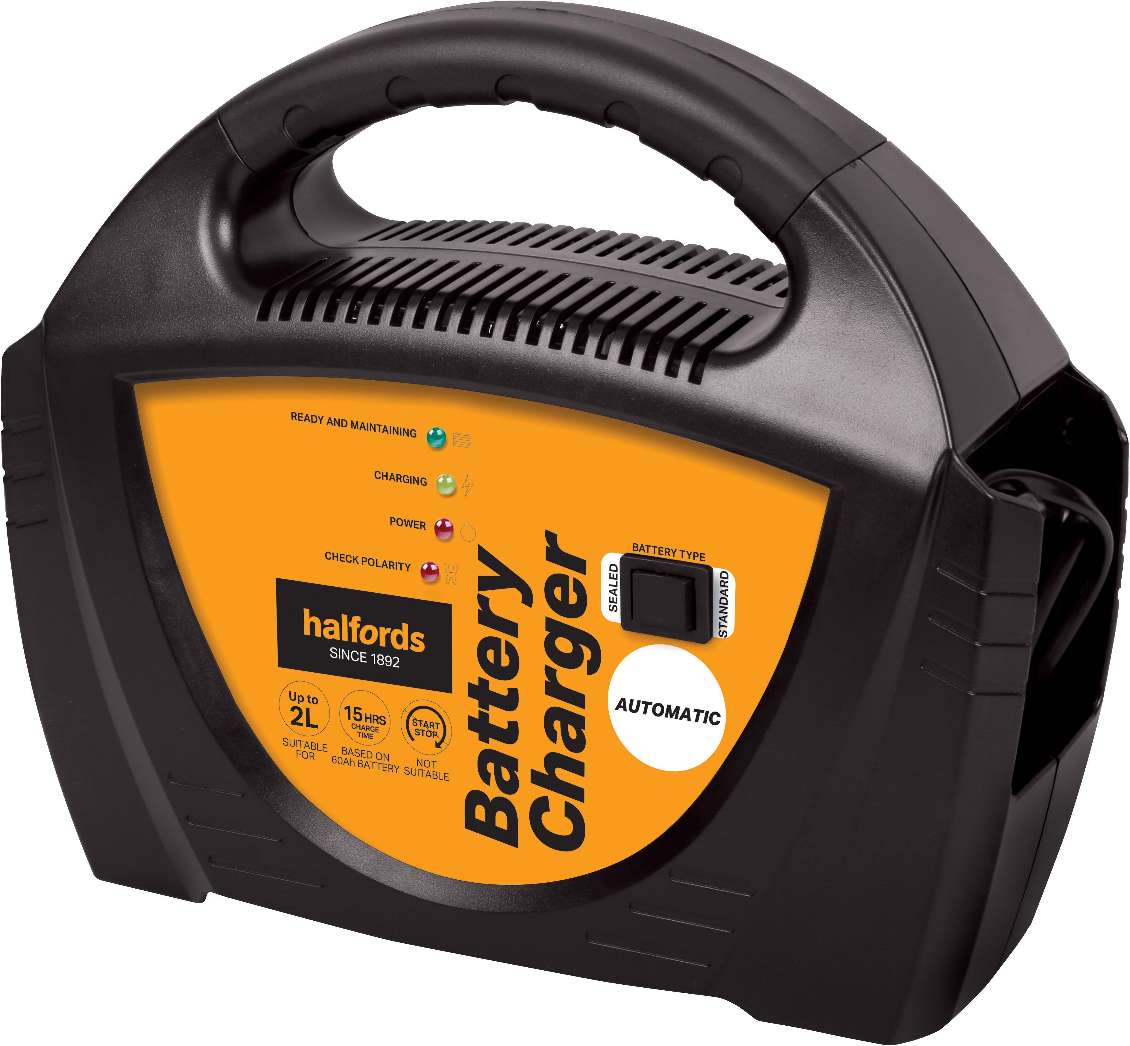 Halfords Automatic Battery Charger Up to 2.0L Halfords IE