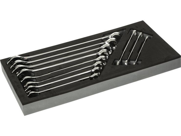 Halfords Advanced 11 Piece A/F Combination Spanner Set Modular Tray