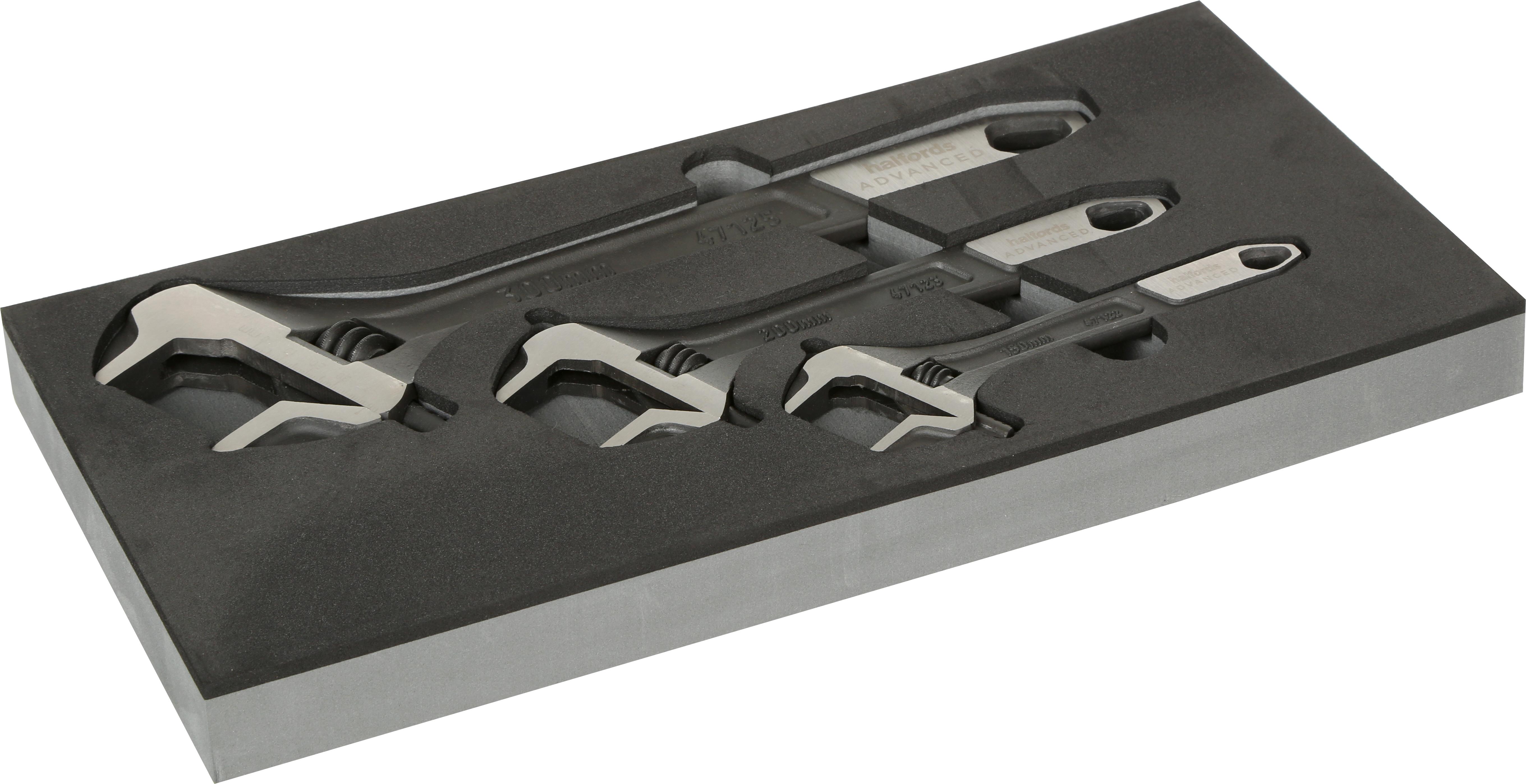 Halfords Advanced 3 Piece Adjustable Wrench Set Modular Tray Halfords IE