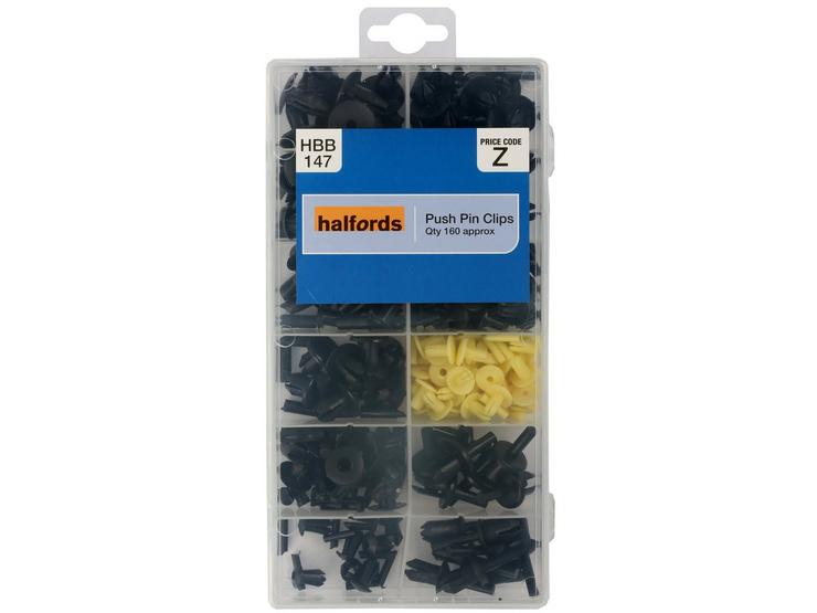 Halfords Assorted Push Pin Clips 160pcs